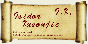 Isidor Kusonjić vizit kartica